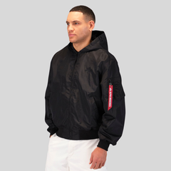 Бомбер Alpha Industries Logo L-2B Hooded Hunter Black (Черный)