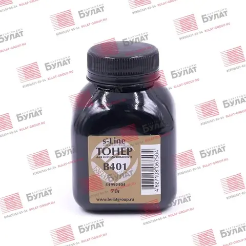 Тонер БУЛАТ s-Line 44992404 для Oki B401 (Чёрный, банка 70 г)