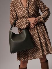 Сумка кожаная Deboro 30994 зеленый мох