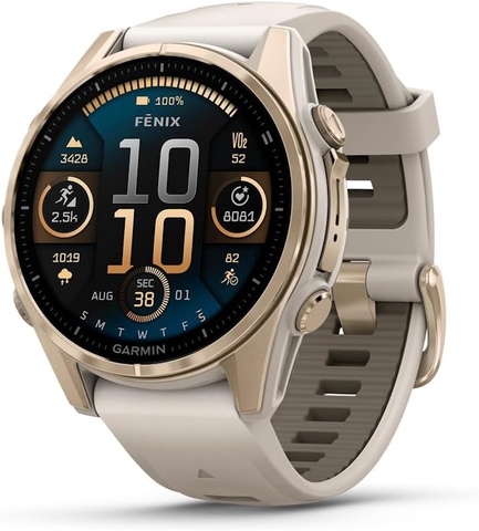 Умные часы Garmin Fenix 8 43 мм AMOLED Sapphire Titanium Золотой | Soft Gold (010-02903-11 | 010-02903-18)