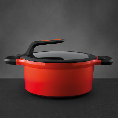Кастрюля с крышкой 24см 4,7л Gem red