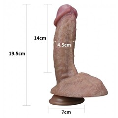 Фаллоимитатор с двойным покрытием Lovetoy (19,5*4,5)