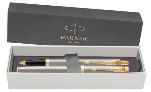 Набор: Перьевая и Шариковая ручка Parker IM Core Brushed Metal GT123