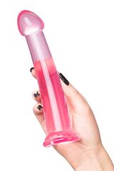 Розовый нереалистичный фаллоимитатор Jelly Dildo L - 20 см. - 