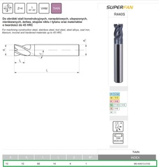 Фреза 10 мм. SuperFAN R440S 10x10x14x66 R1 VHM TiALN M9-444013-0100