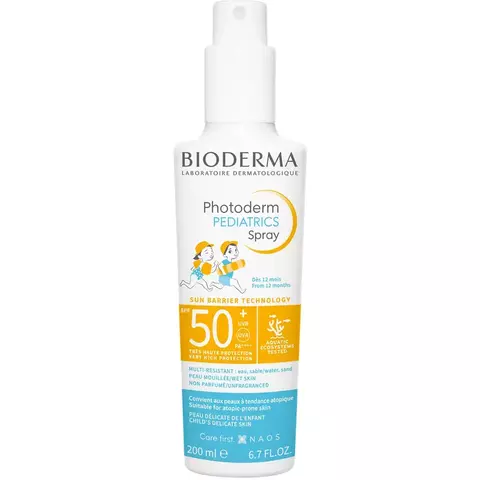 Bioderma Photoderm Солнцезащитный детский спрей для лица и тела SPF50+, 200 мл