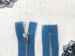 Молния джинсовая, Т4, L 20 см, джинс/никель
