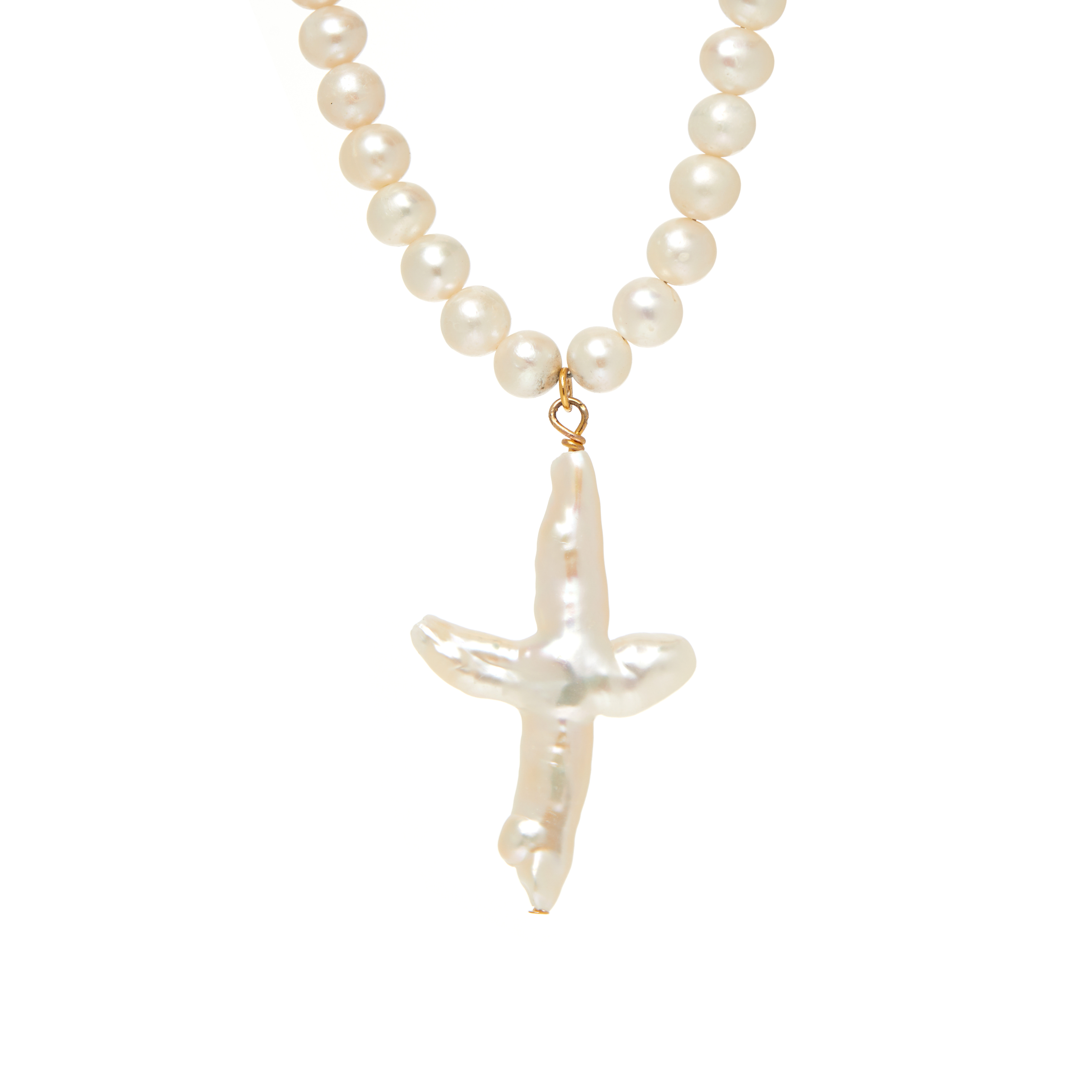 HOLLY JUNE Колье Naive Pearl Cross Necklace цена и фото