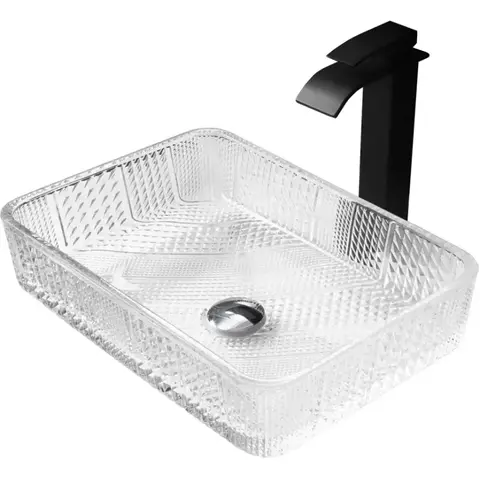Раковина накладная стеклянная ABBER Glas AK2312 прозрачная