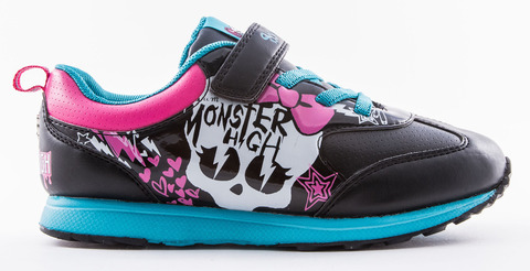 Кроссовки Монстер Хай (Monster High) на липучке для девочек, цвет черный. Изображение 1 из 8.
