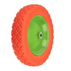 Колесо полиуретановое 4.80/4-8, длина оси 90 мм, подшипник 20 мм Сибртех