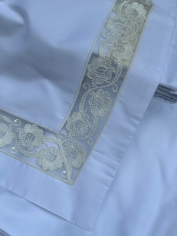 Постельное белье 2 спальное евро Emozioni Italiane Penelope белое