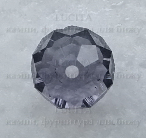 Бусина - рондель стеклянная сиреневая 11х8 мм ()