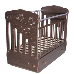 Кроватка детская Бабочка маятник поперечный с ящиком (белый)