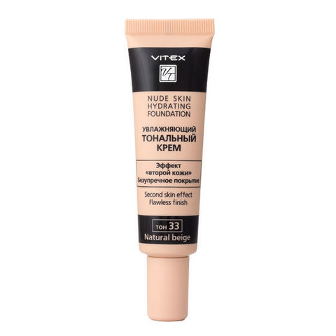 Увлажняющий тональный крем  Nude Skin Hydrating Foundation  тон 33 Natural Beige , 30 мл ( Витэкс )