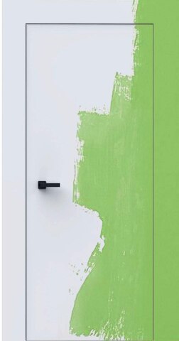 Дверь межкомнатная скрытая Альберо (Фрегат) ПС-2 без порога ( замок AGB B04102.50.34, алюминиевая кромка с 4х сторон), цвет белый, под покраску, глухая