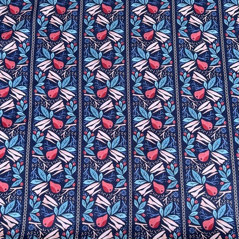 ГРУШЕВЫЙ УЗОР, синий, 100% хлопок, ширина 145 см