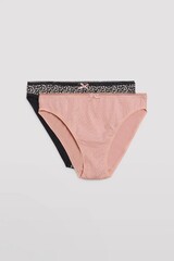 Трусы слипы 2 шт. в упаковке YSABEL MORA 19018 Mini_Светло-розовый + черный
