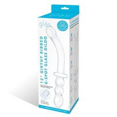 Прозрачный ребристый двусторонний стимулятор Ribbed G-Spot - 20 см. - 
