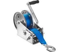 ЗУБР 1.1 т, 10 м, ручная барабанная тяговая ленточная лебедка, Профессионал (43115-1.1)