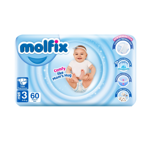 Подгузники Molfix Премиум 60шт - 3