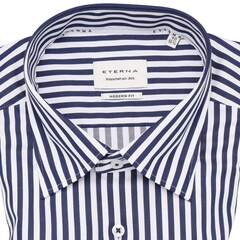 Сорочка мужская Eterna Modern Fit 1056-X11U-18 в броские тёмно-синие полоски