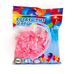
          Шар воздушный металлик Alingar, №12, розовый, 100шт/уп, пакет с европодвесом