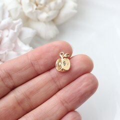 Подвеска Яблоко с фианитом 13*9 мм, позолота, П045