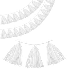 Гирлянда Тассел (помпон кисточка), Белый, 35*12 см, 12 листов