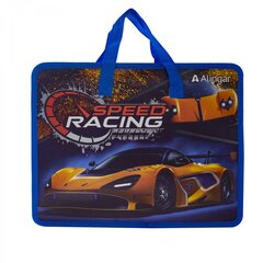 
          Папка с ручками 1 отделение, А4 265х335х90мм, Alingar, пластик, ручки тесьма, дизайн с двух сторон, молния сверху, "Speed Racing"