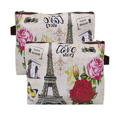 
          Пенал - косметичка Alingar, ПВХ, молния, 200х165 мм, "Paris" (башня, розы)