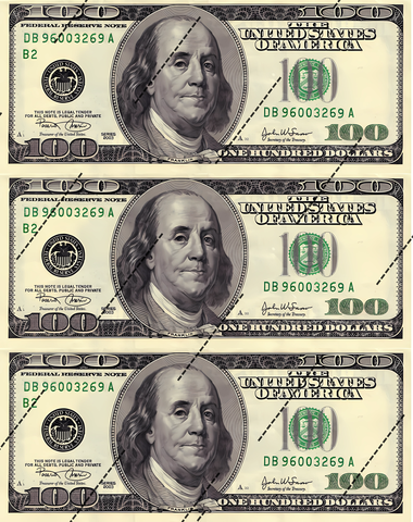 Вафельная картинка Доллары, 20*8 см