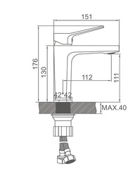 Смеситель для раковины латунь цвет оружейная сталь