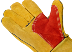 Краги спилковые START Master усиленная ладонь (красно-оранжевые)