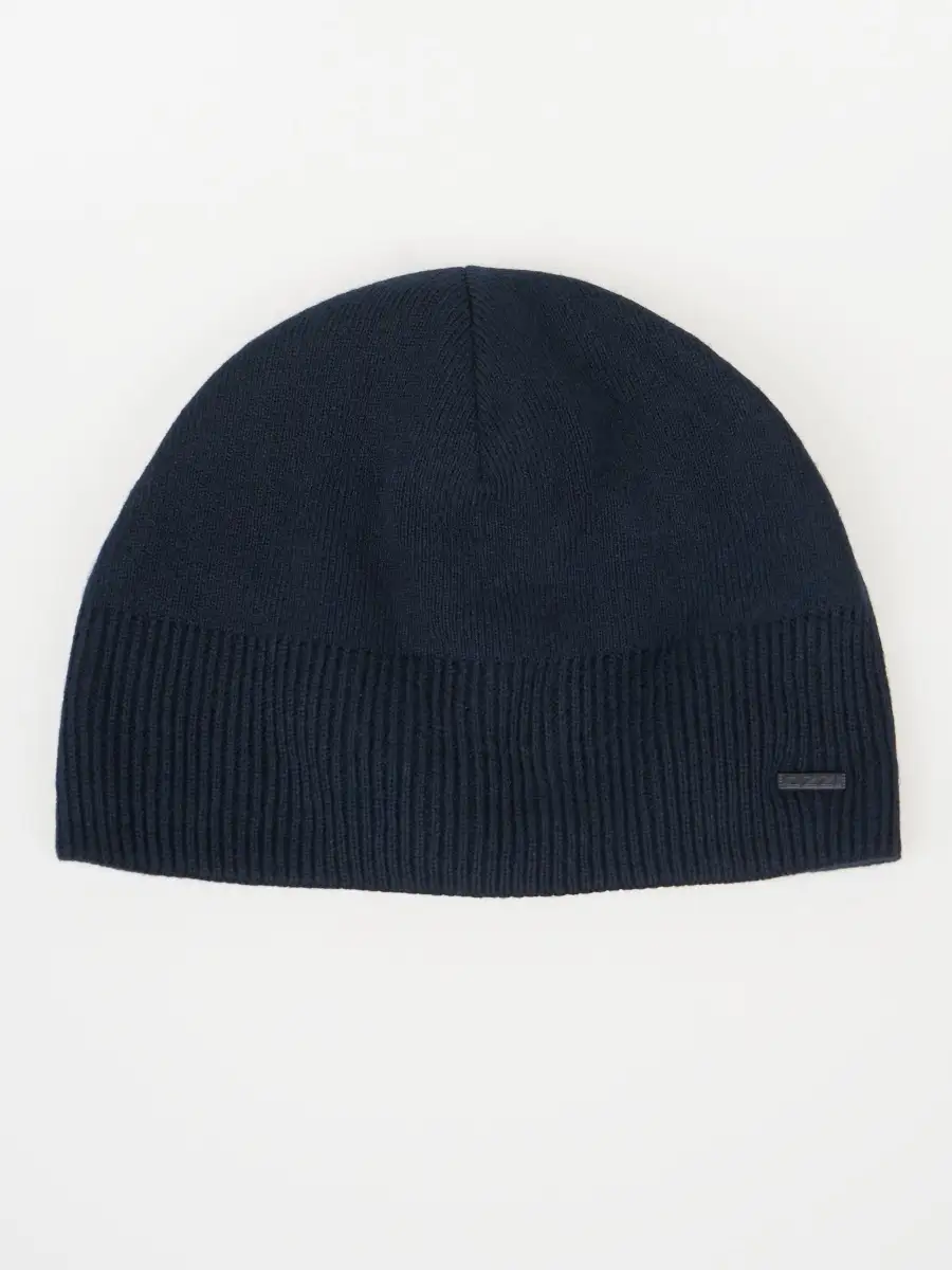 Шапка вязаная мужская зимняя шерстяная без отворота черная синяя, головные уборы зимние мужские