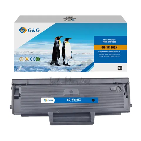 Картридж GG 106X (2500 стр.) черный для лазерных принтеров HP Laser 107a, HP Laser 107w, HP Laser 135a, HP Laser 135w, HP Laser 137fnw