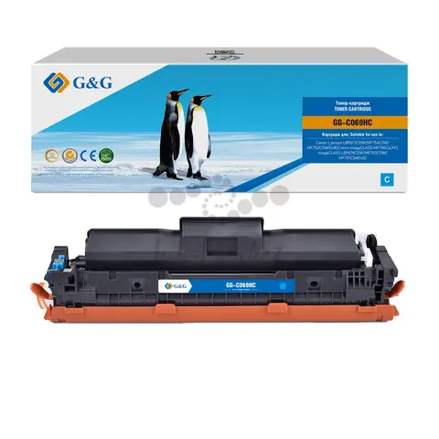 Картридж лазерный G&G GG-C069HC 069H Cyan голубой (5500стр.) для Canon I_sensys LBP673CDW, MF754CDW, MF752CDW(EUR)/imageCLASS MF756Cx(AP)/LBP674CDW, MF753CDW, MF751CDW(US)
