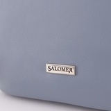 Сумка Саломея 1038 гладкий серо-голубой + черный