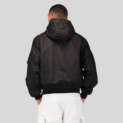 Бомбер Alpha Industries Logo L-2B Hooded Hunter Black (Черный)