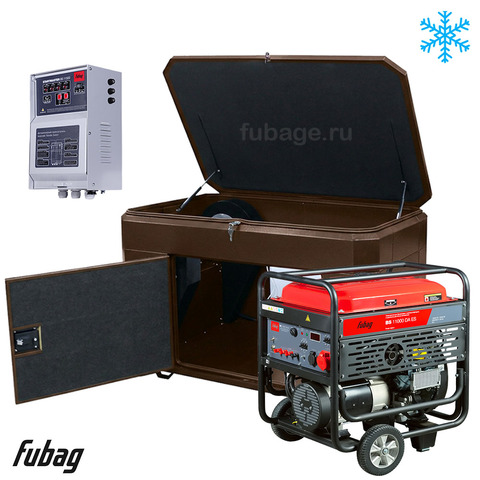 Генератор в зимнем ультра тихом кожухе с блоком АВР Fubag BS 11000 DA ES/1570SSW RAL 8019