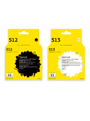 Комплект картриджей T2 для Canon: IC-CPG-512 черный + IC-CCL-513 цветной (IC-CPG-512+CL-513_MP)