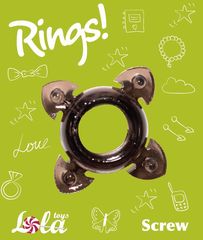 Чёрное эрекционное кольцо Rings Screw - 