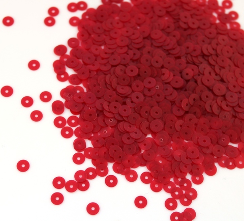 Пайетки плоские 4 мм. Rosso (466F)