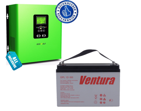 Комплект ИБП ECOVOLT TERMO 612+ VENTURA GPL 12-100