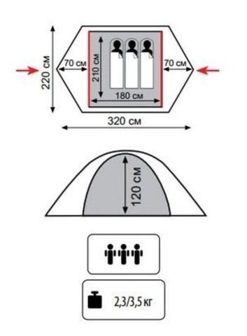 Картинка палатка туристическая Tramp TLT-001.11 камуфляж - 2