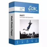 Фотобумага S'OK матовая, формат 10x15, плотность 200г/м2, 50 листов SA6200050M