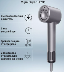 Фен для волос Mijia H701 с функцией ионизации и высокой скоростью, серый, CN