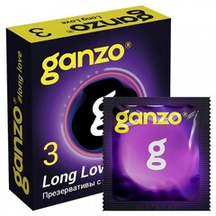 Презервативы с анестетиком Ganzo Long Love, Black Edition 3 шт.