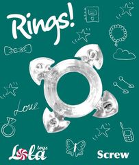Прозрачное эрекционное кольцо Rings Screw - 