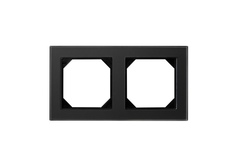 Рамка Двухместная Стекло Черное (Универсальный Монтаж) LIREGUS EPSILON